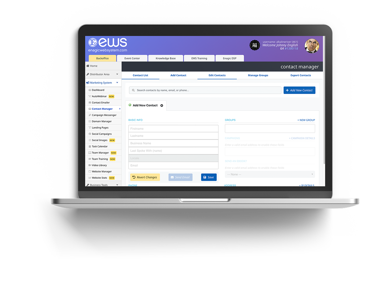 Contact Manager CRM on MacBook