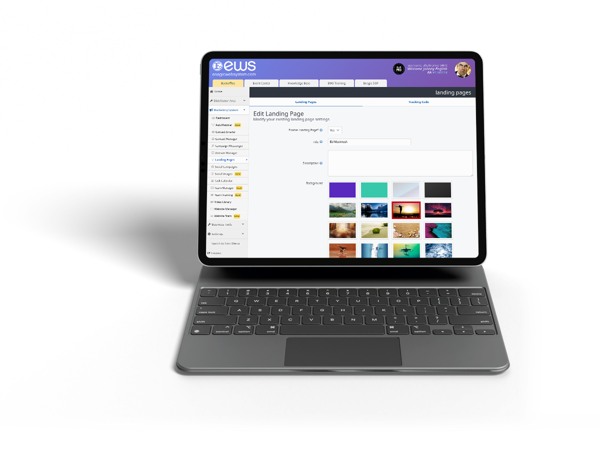 Sales funnel interface on iPad